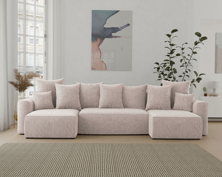 Rohová sedačka Denia U (mliečna)