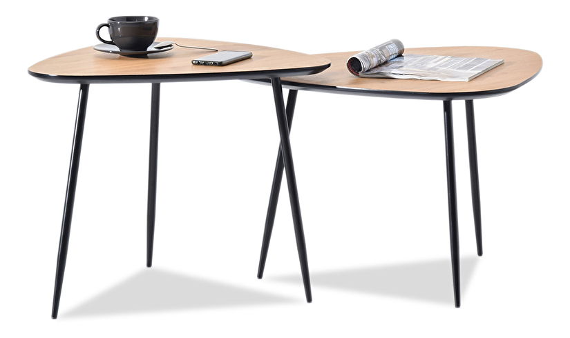 Măsuță de cafea Rossi Zest Xl (stejar + negru)