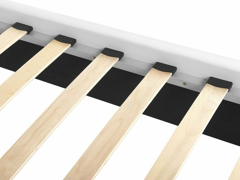 Manželská posteľ 180 cm MATH (s roštom) (biela)