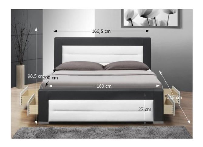 Manželská posteľ 160 cm Taona (s roštom)