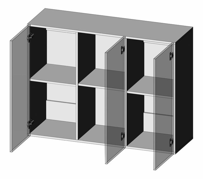 Skrinka Livo KM-120 (čierna + lesk čierny)