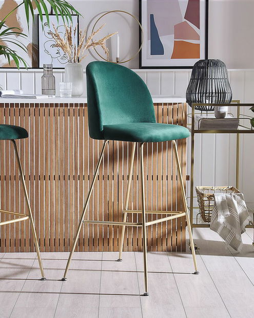Set 2 ks. barových stoličiek ARCAL (zelená)