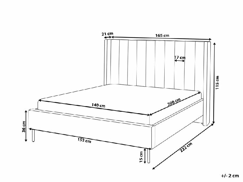 Pat matrimonial 140 cm Vue (bej) (cu somieră)