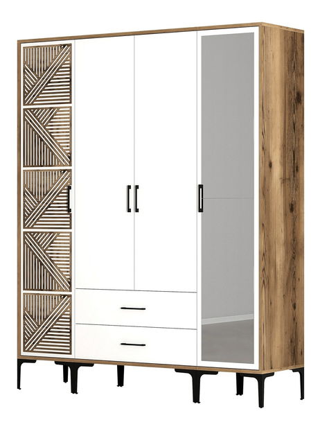Dulap de haine Kiara PTR (Nuc + Alb)