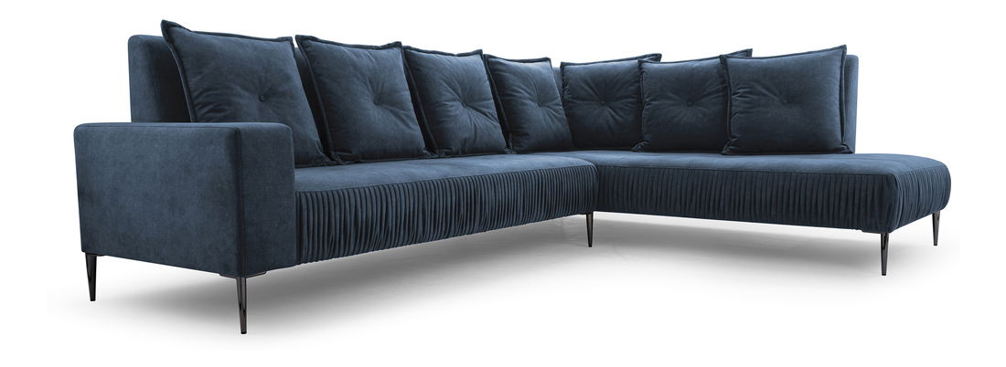 Rohová sedacia súprava Romain (tmavomodrá) (P)