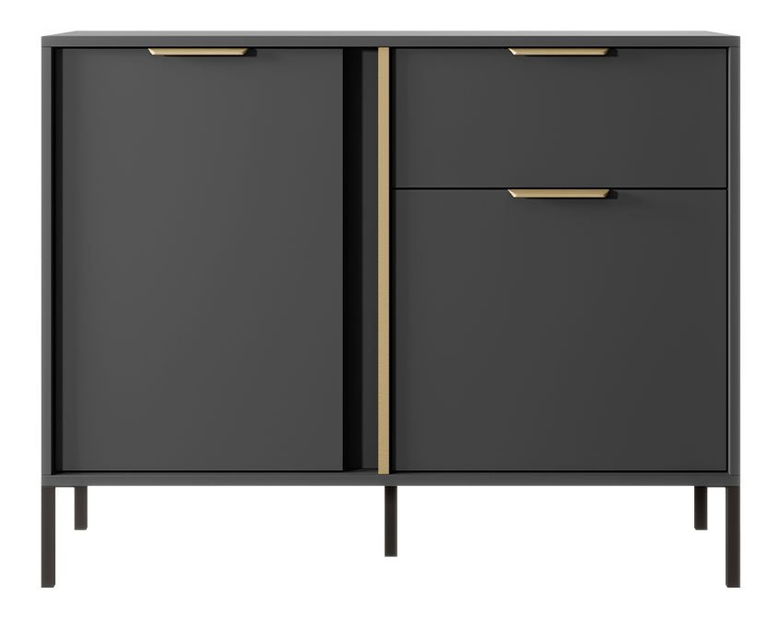 Comodă Bonny 2D1S (antracit + auriu)
