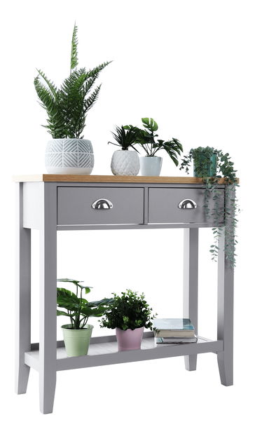 Măsuță consolă Freude (gri + deschis nuc)