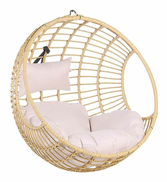 Felakasztható hintafotel állvánnyal APIO (polirattan) (bézs)