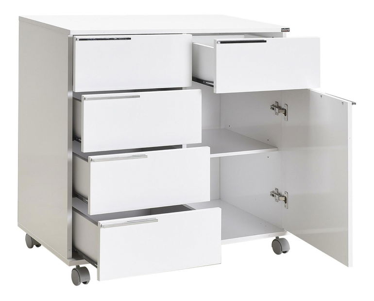 Comodă cu roți Aderyn 2 (alb)