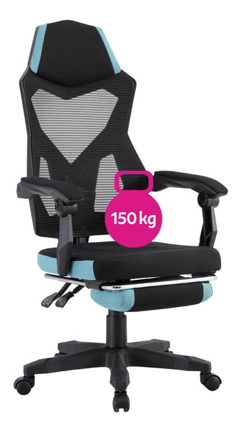 Uredska fotelja Jarak 884H-L036 (crna + neomint)