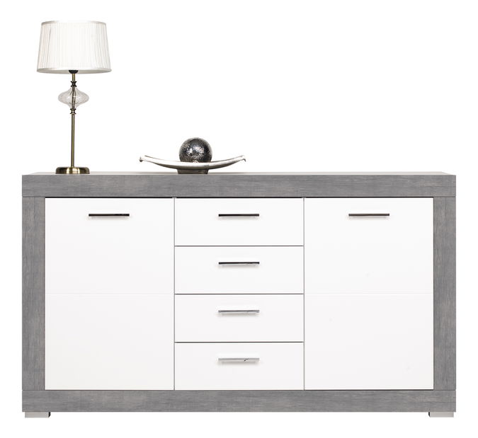 Komoda Twin TW 3 (sivá + biela matná)