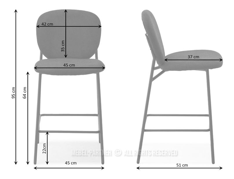 Scaun bar Aurelese (gri + negru)