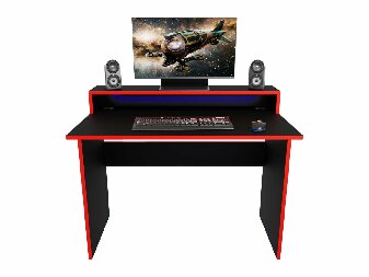 Gamer PC asztal Adapt (fekete + piros) (RGB LED világítással)