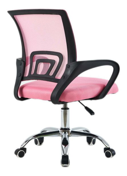 Irodai fotel Declan (rózsaszín + króm) 