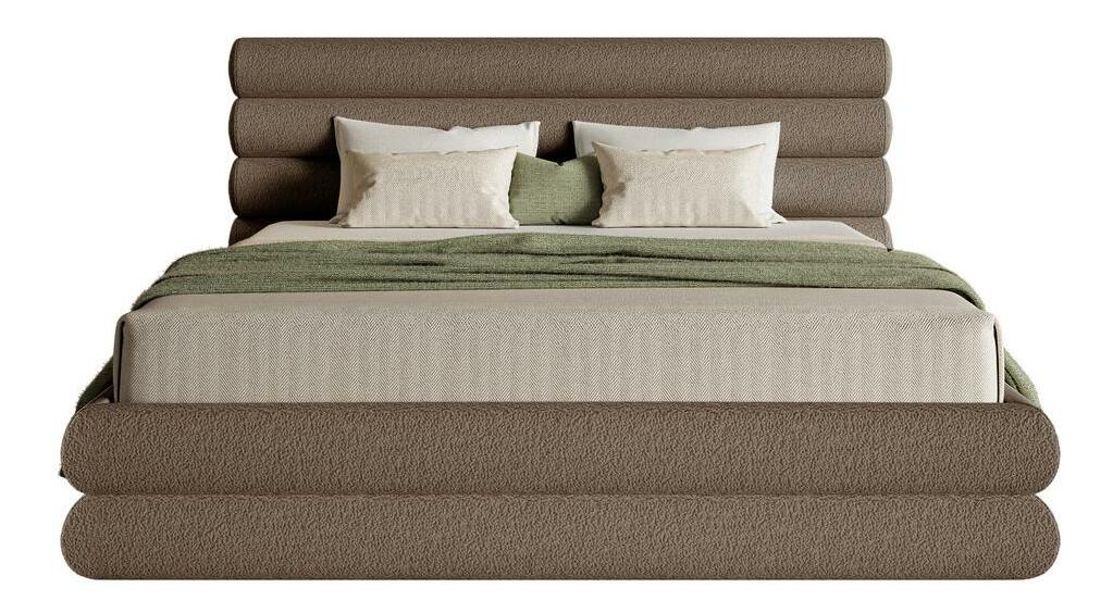 Manželská posteľ 140 cm Buffalo 140 (s roštom) (s úl. priestorom) (béžová + čierna)