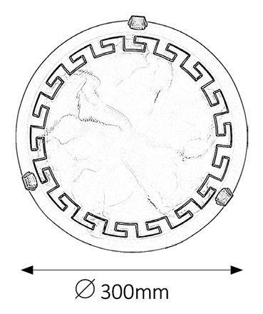 Stropna svjetiljka Etrusco 7648 (rižino kameno staklo + smeđa + brončane ručke)