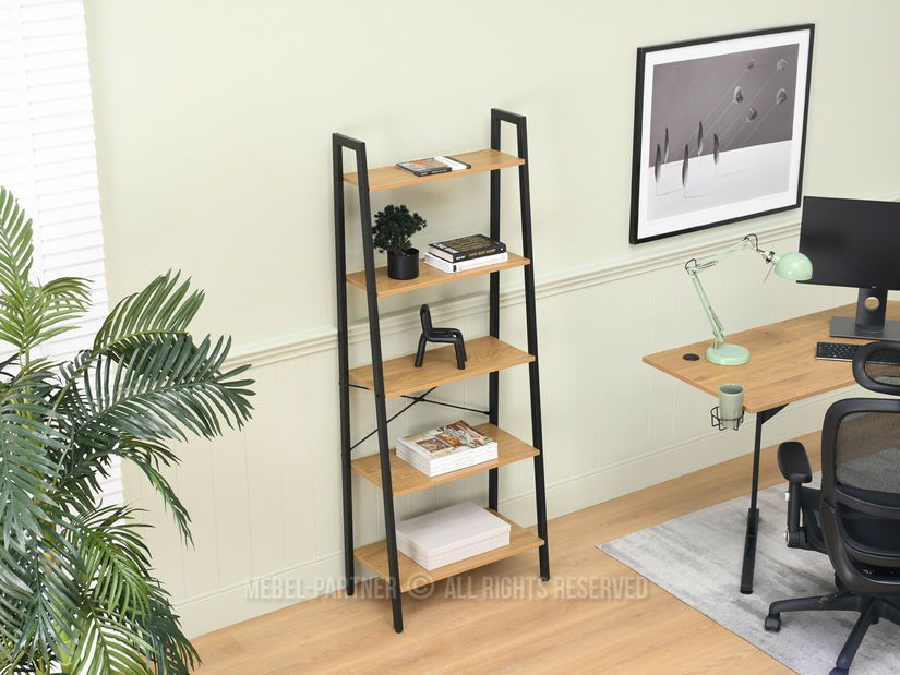 Regál Jeans (dub + čierna)