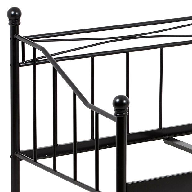 Pat metalic 90x200 Bakarissa (negru mat)