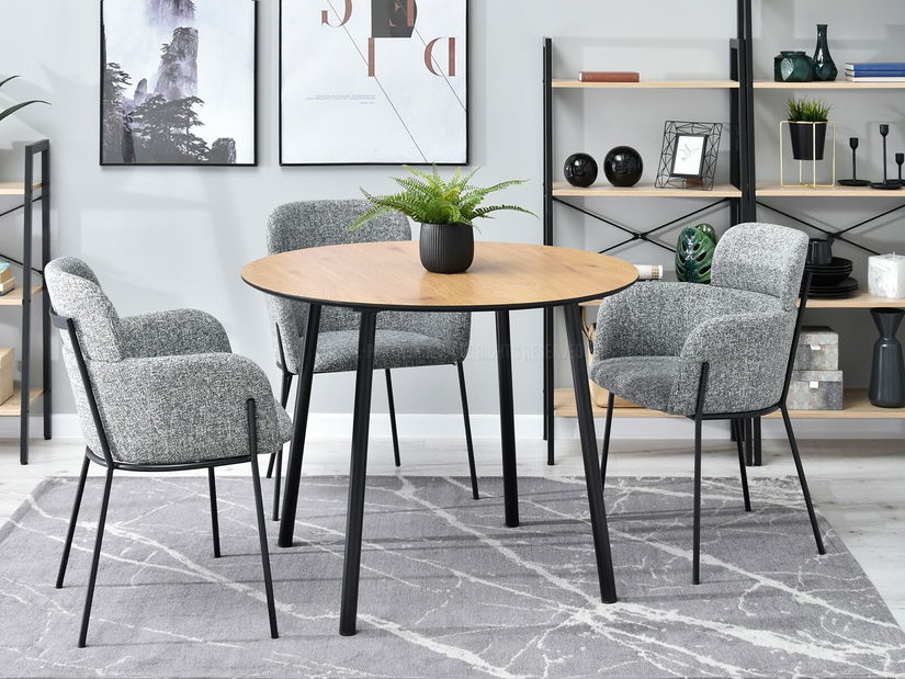 Blagovaonski stol Verda (hrast + crna)