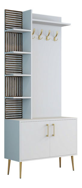 Mobilier hol Valery 2 (alb + auriu)