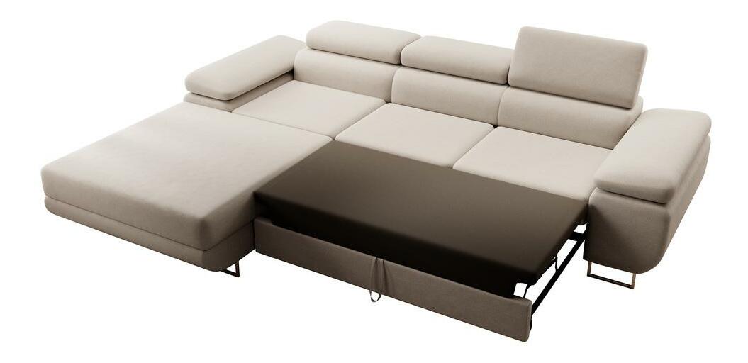 Kutna garnitura Grande (L) (bež + krom)