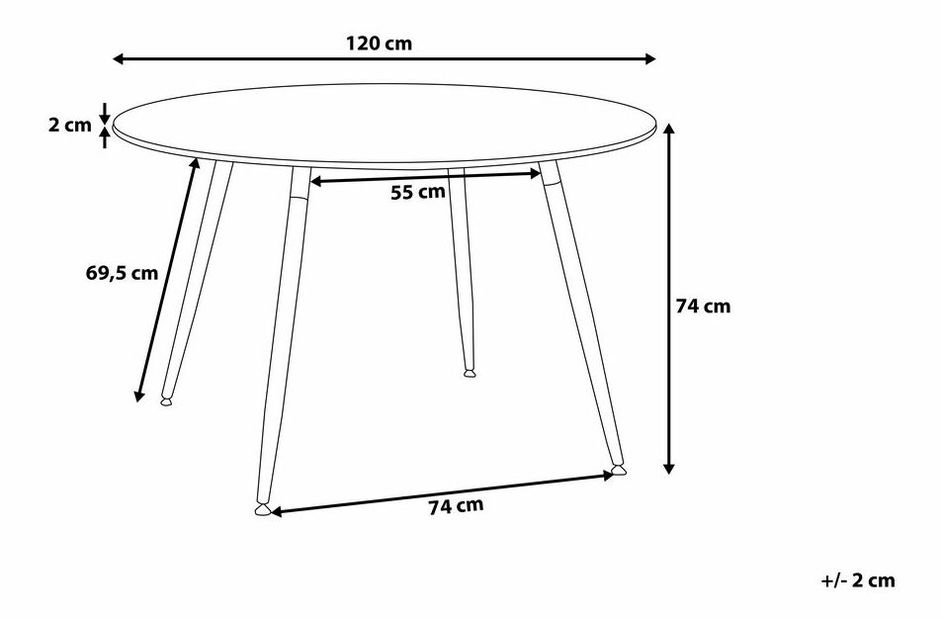 Jedálenský stôl Bono 120 (pre 4 osoby) (čierna)
