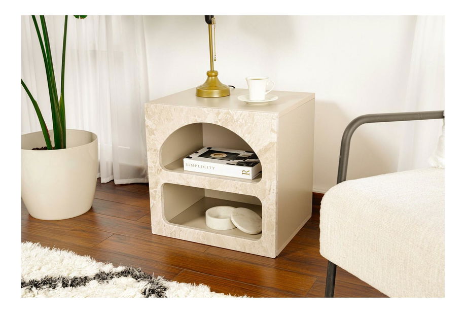 Éjjeliszekrény Lotos 50 (travertin + homok) 