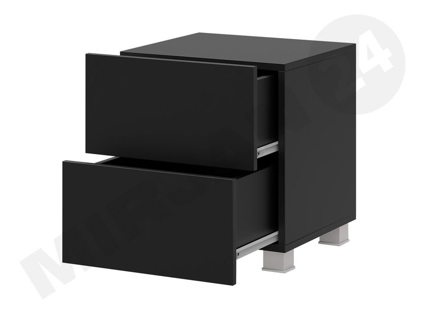 Noćni stolić Brenali BR06 (crna + crni sjaj)