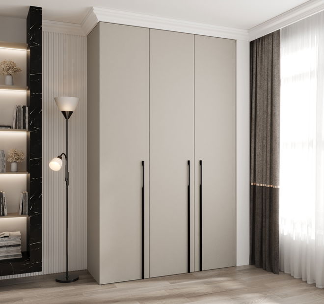 Dulap de haine 150 cm Carmela 40-3 (Cașmir + Negru)