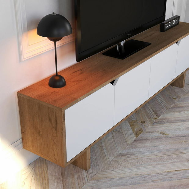 TV skrinka Mette (dub + biela)