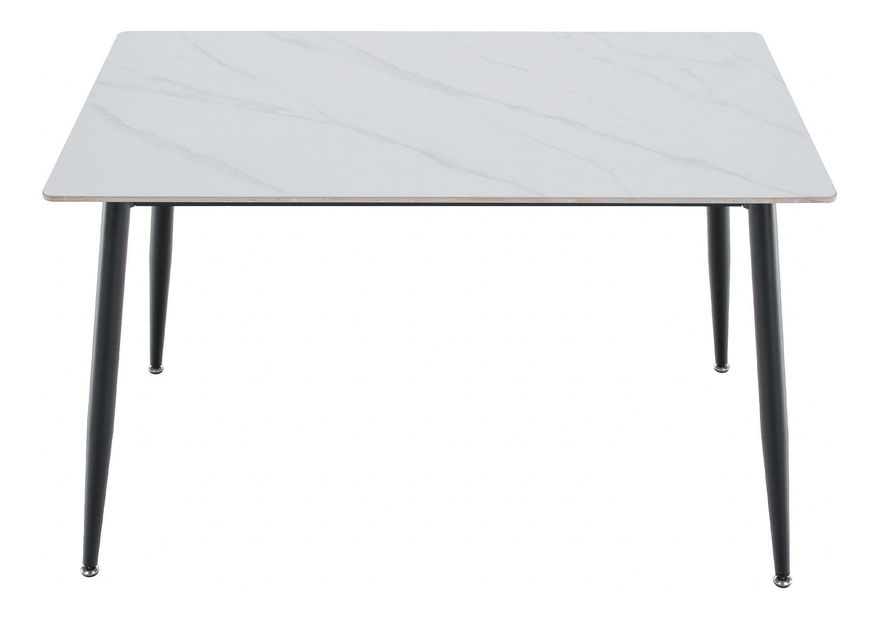 Masă sufragerie Fresia 1 (alb marmură + negru) (pentru 4 persoane)