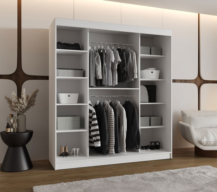 Ruhásszekrény 180 cm Ronny (fehér) 