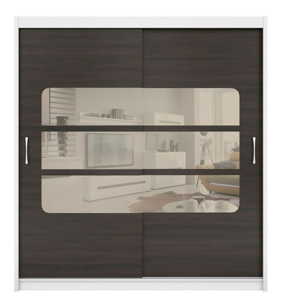 Šatníková skriňa BRW Elda F38/200/14 (biela + wenge)