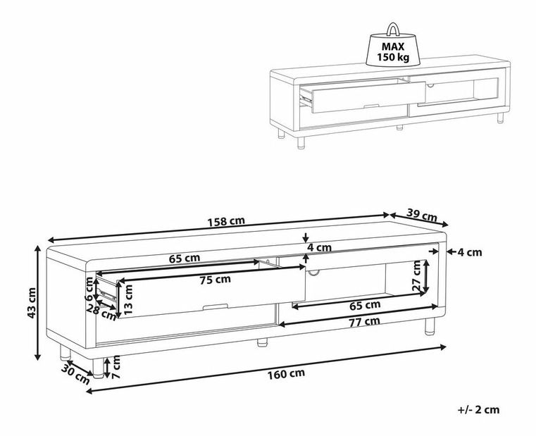 TV asztal/szekrény Pemza (fehér)