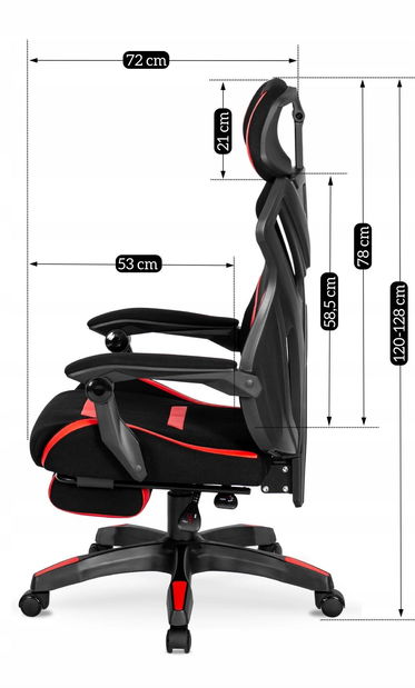 Gaming fotelja Mananera (crna + crvena) 