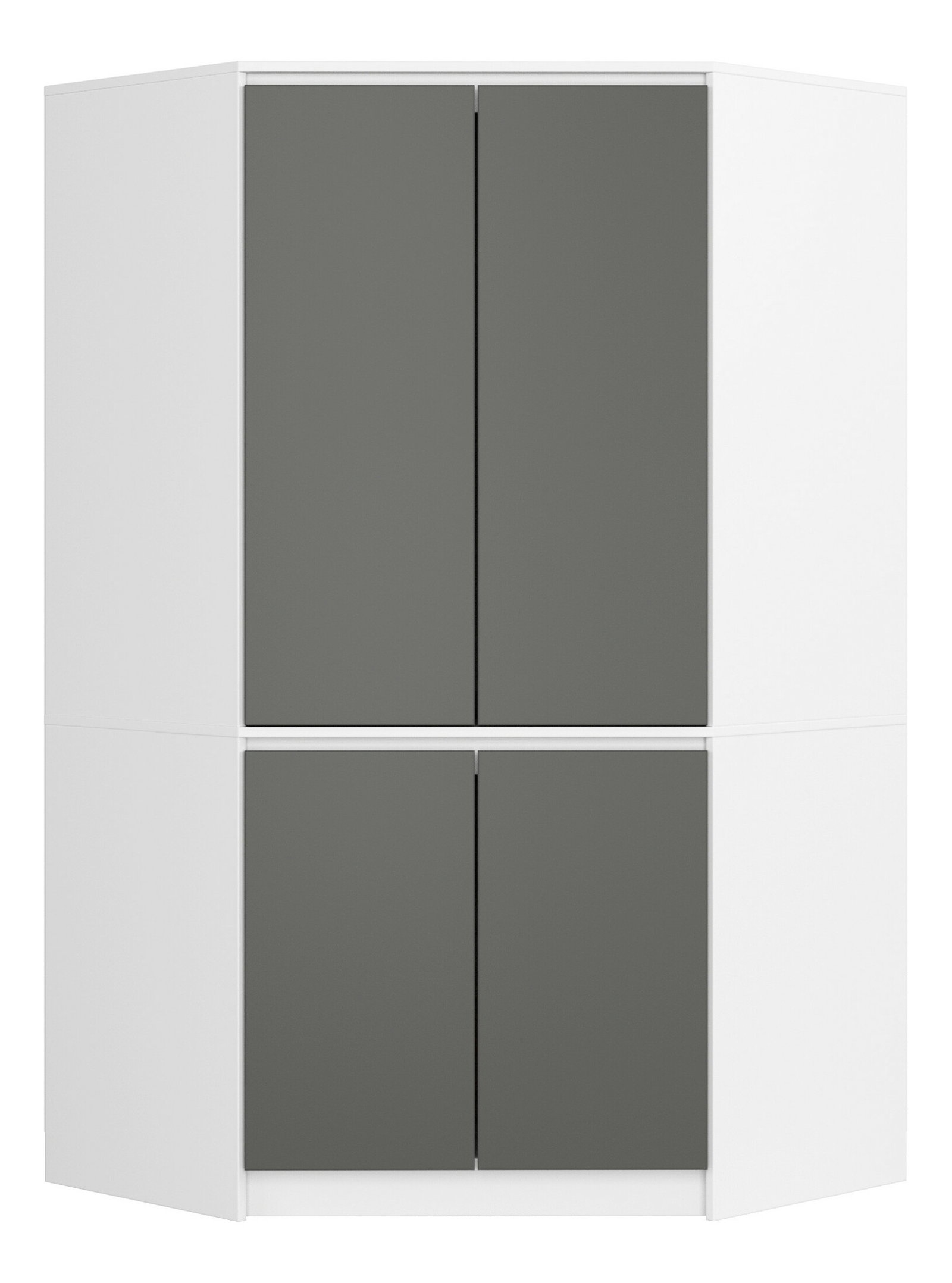 Kutni ormar za garderobu Sumergible (bijela + siva)