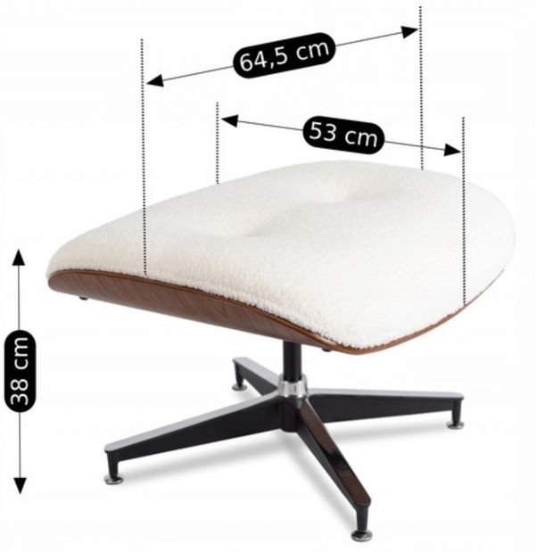 Fotelja sa tabureom Procesion (bijela) 