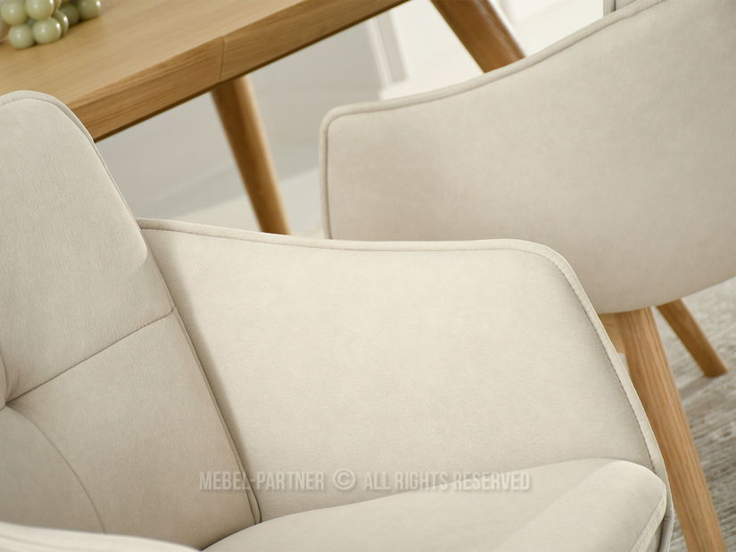 Jedálenská stolička Minimas (béžová + dub)