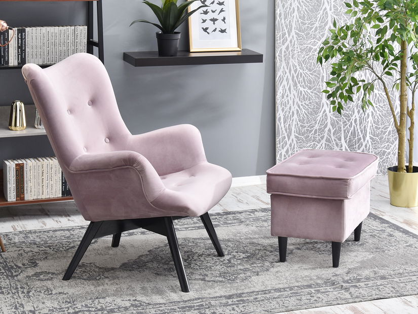 Relaxačné kreslo Florentino (svetlofialová + čierna)