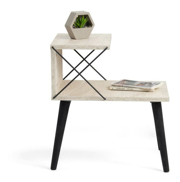 Noćni stolić Crossline (crni mramor)