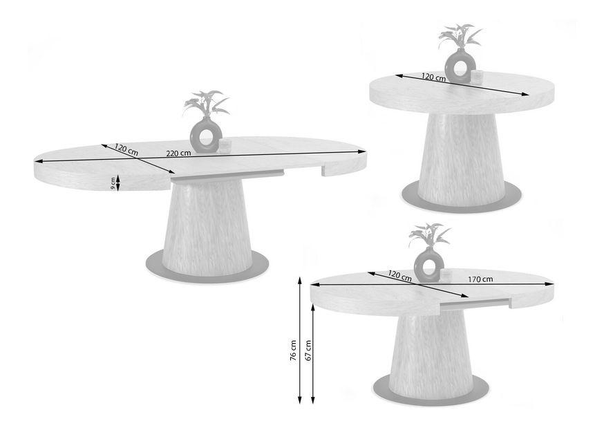 Blagovaonski stol Automoviles (hrast + crna)