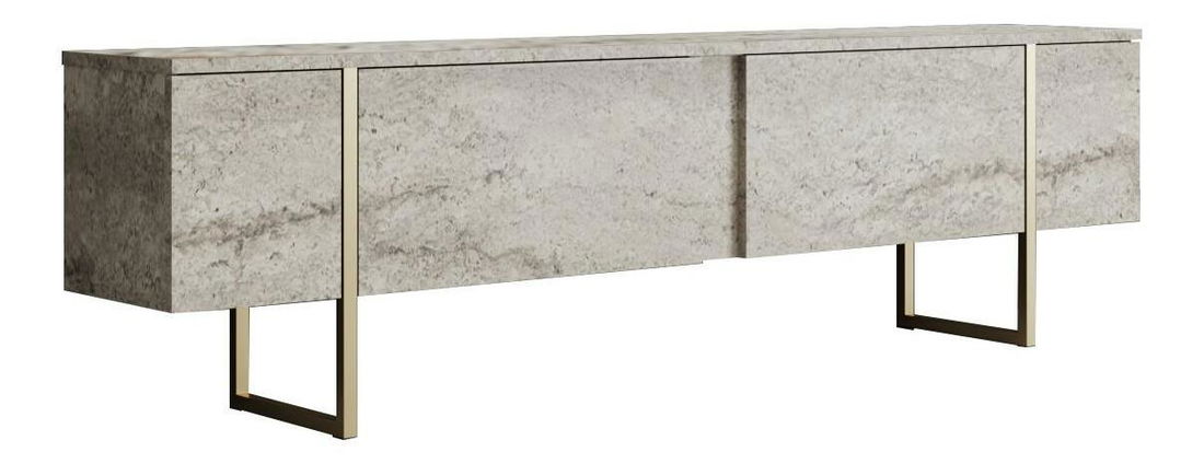 TV stolić/ormarić Luna (travertin + zlatna)