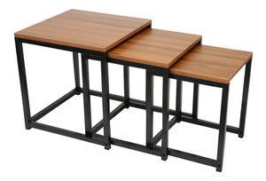 Set 3 buc măsuțe cafea Hustler Typ 3 (nuc + negru)