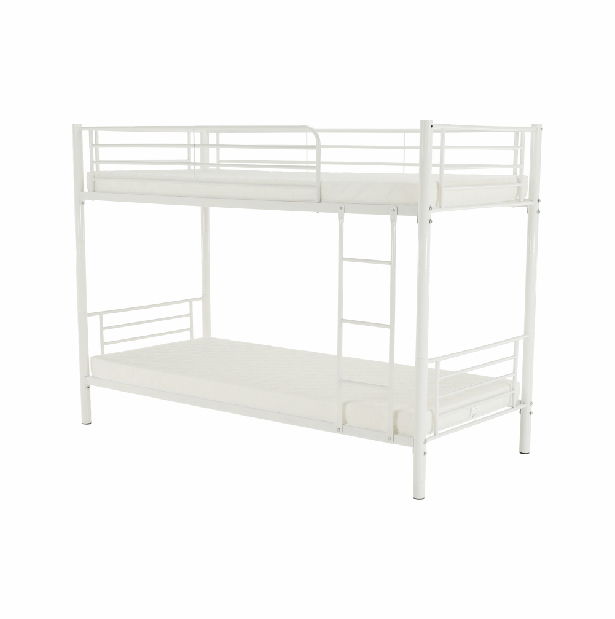Detská poschodová posteľ 90 cm Kamila (biela) (s roštom)