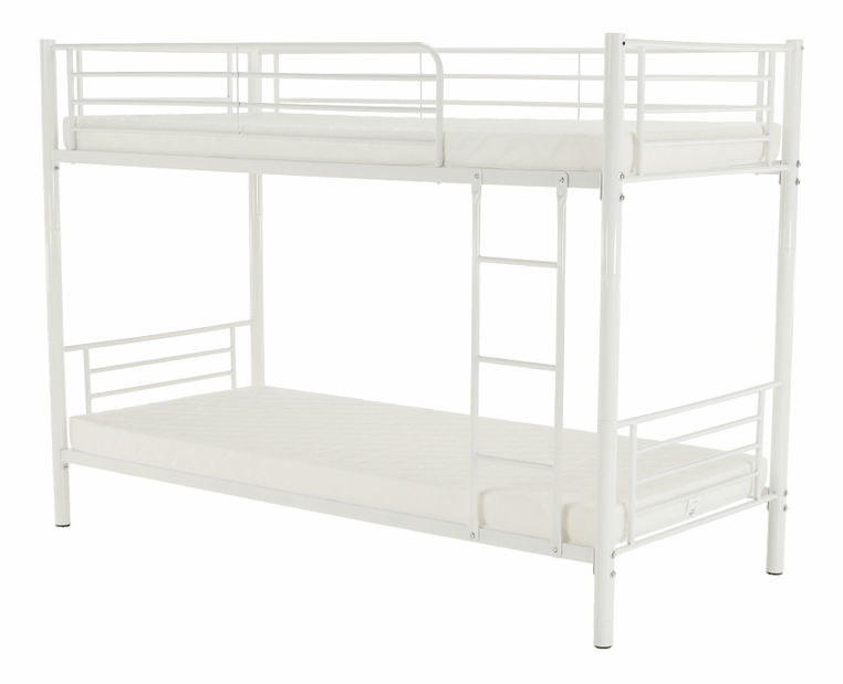 Pat etajat pentru copii 90 cm Kamila (alb) (cu somieră) 