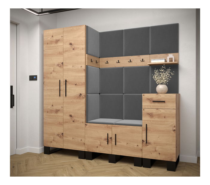 Előszobabútor Amanda 1 (artisan tölgy + sötétszürke)