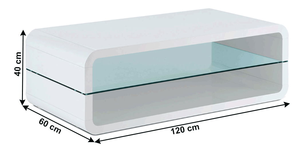 Konferenčný stolík Keilit (biely lesk)