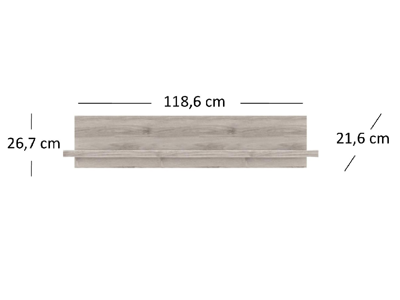 Polička 120 cm Jolene (gaštan nairobi)