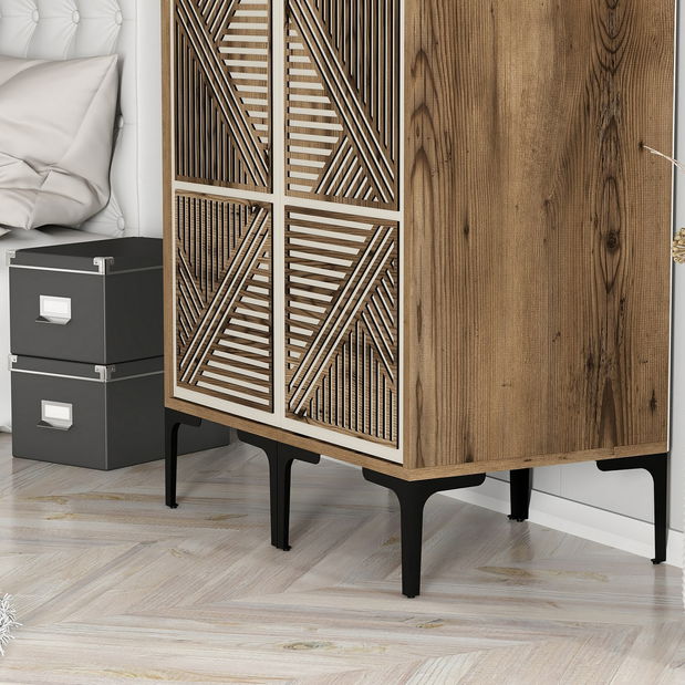 Šatníková skriňa Kiara PP (orech + krémová)