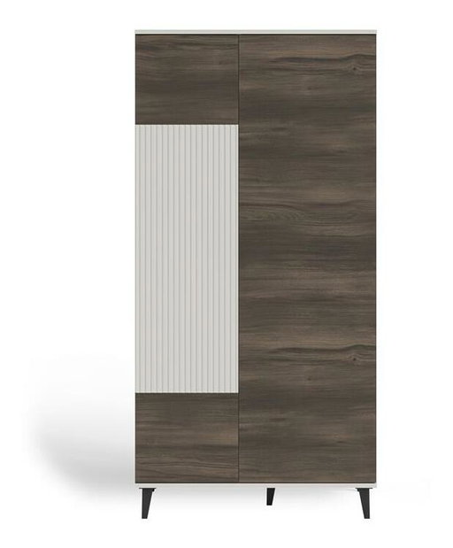 Šatníková skriňa Ranae 2 (kašmír + orech + čierna)